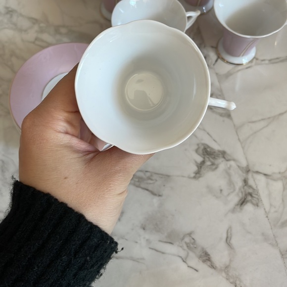 Yedi Pink Dainty Espresso Cup and Saucer set of 6 - Picture 4 of 8